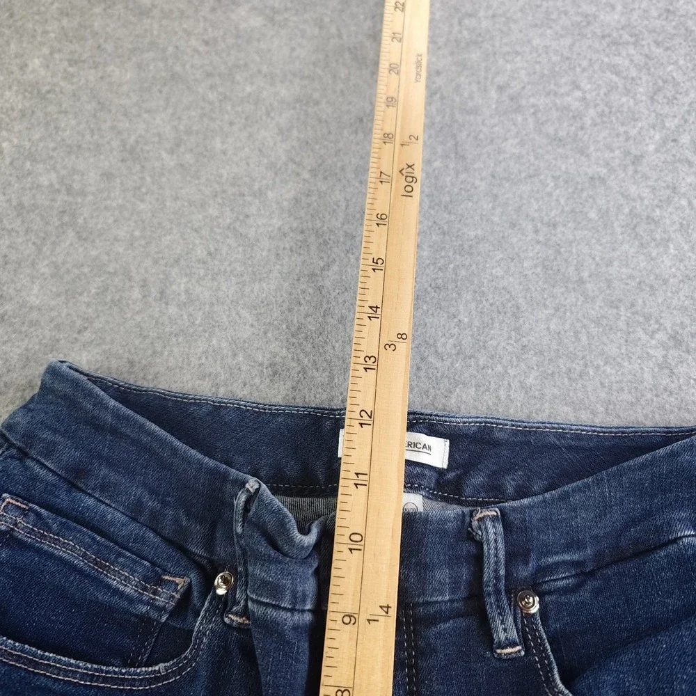 Good American Good Legs Crop Jeans Women's 10/30 Blue Medium Wash Denim Stretch